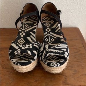 Toms Espadrille Platform Wedge Sandals